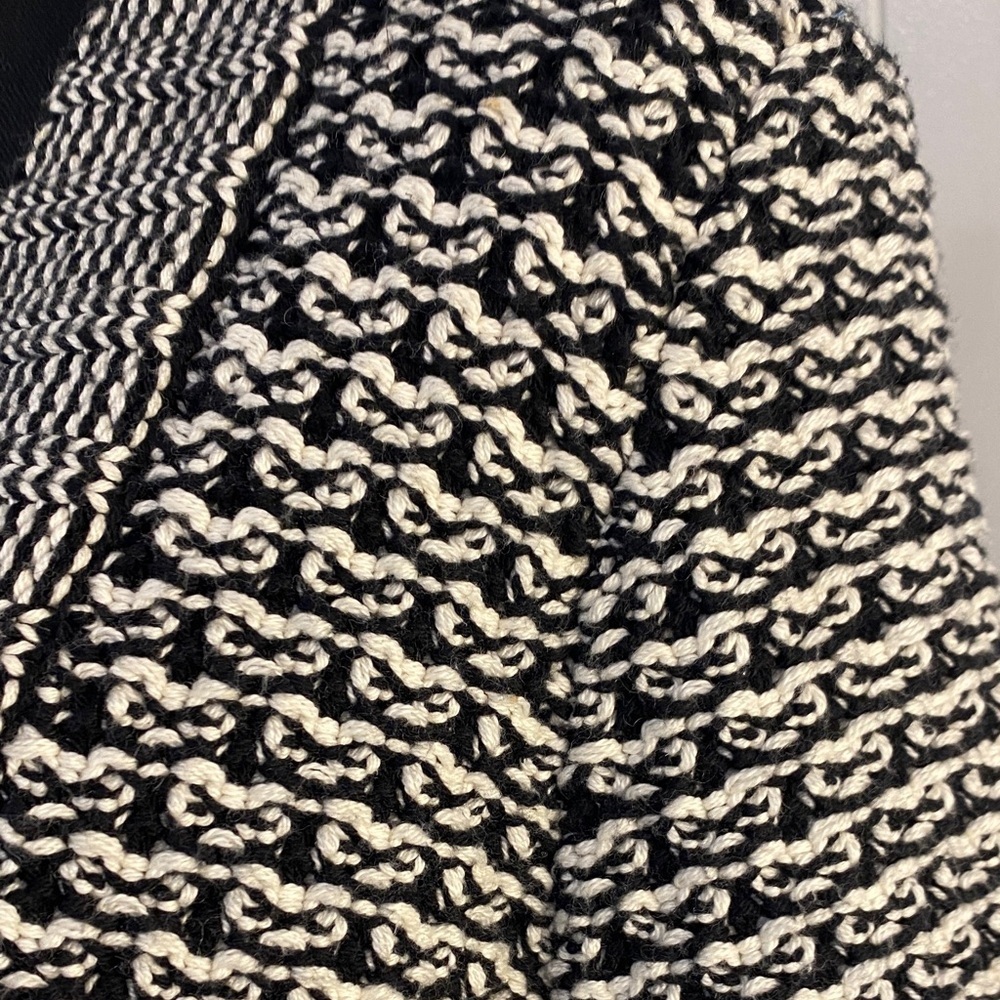 Talbots Cardigan | Open Front | Black White Textured Knit | Size S - Picture 3 of 11